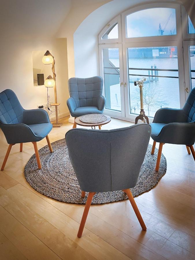 Loft-Panoramablick-Hafen & Elbe! Apartment Hamburg Luaran gambar